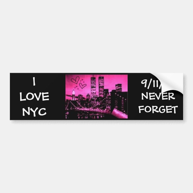 AUTOCOLLANT DE VOITURE J'AIME NYC, 9/11/01 (Devant)