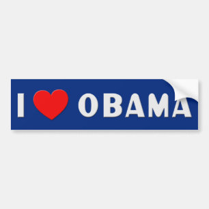 Autocollant De Voiture J'aime Obama Bumpersticker