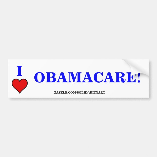 AUTOCOLLANT DE VOITURE J'AIME OBAMACARE (Devant)