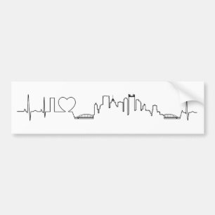 Autocollant De Voiture J'aime Pittsburgh dans un style extraordinaire