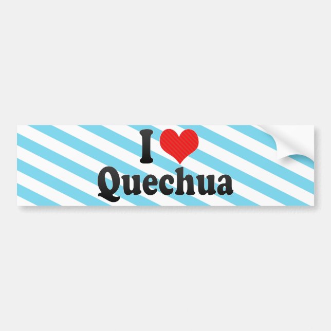 Autocollant De Voiture J'aime Quechua (Devant)