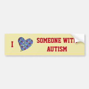 Autocollant De Voiture J'Aime Quelqu'Un Avec Un Sticker De Bumper Autisme
