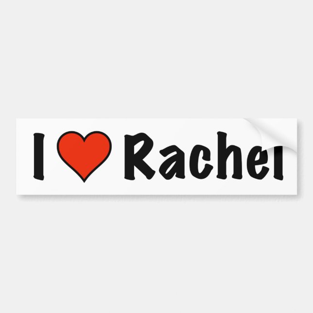 Autocollant De Voiture J'aime Rachel (Devant)