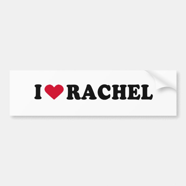 AUTOCOLLANT DE VOITURE J'AIME RACHEL (Devant)