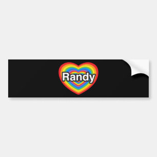 Autocollant De Voiture J'aime Randy. Je t'aime Randy. Coeur
