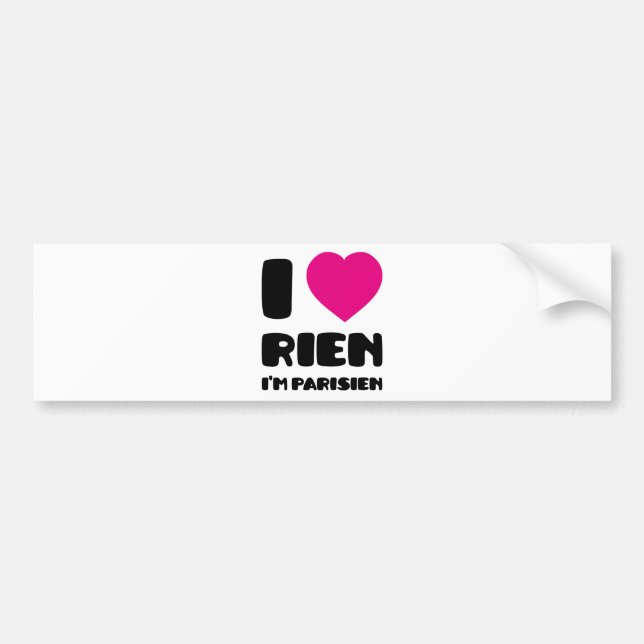 Autocollant De Voiture J'aime "Rien" que je suis Parisien :) (Devant)