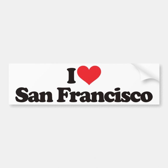 Autocollant De Voiture J'aime San Francisco (Devant)