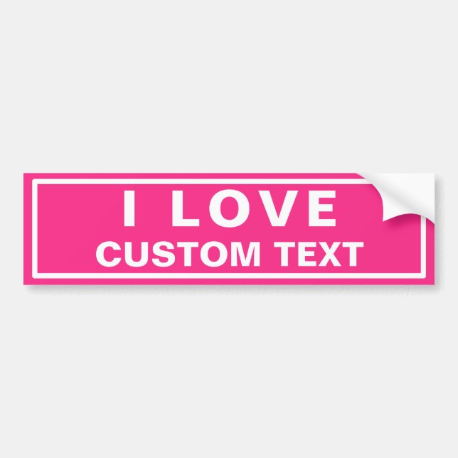 Autocollant De Voiture J'aime son propre texte Bumper Sticker personnalis (Devant)