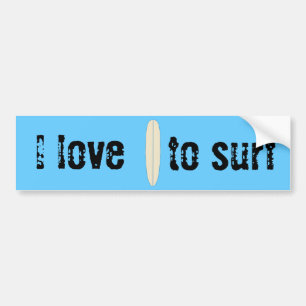 Autocollant De Voiture J'aime surfer