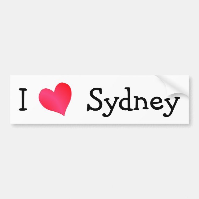 Autocollant De Voiture J'aime Sydney (Devant)