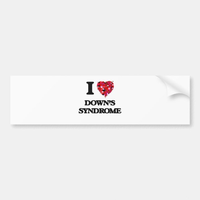 Autocollant De Voiture J'aime syndrome de Down (Devant)