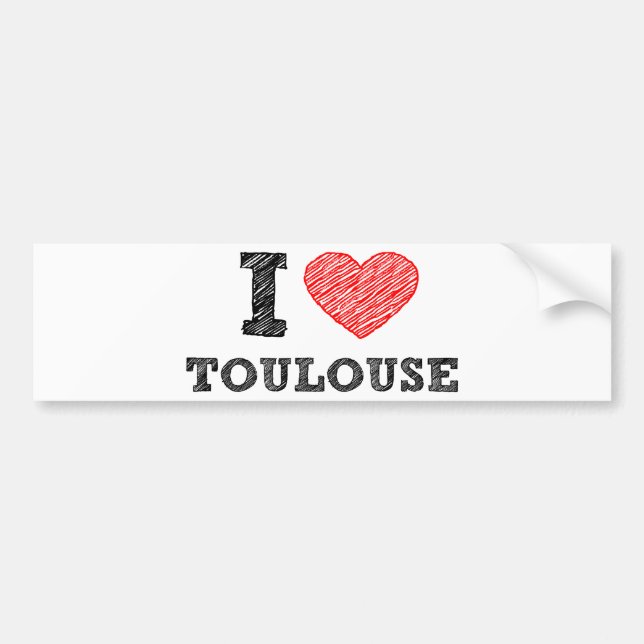Autocollant De Voiture J'aime Toulouse (Devant)