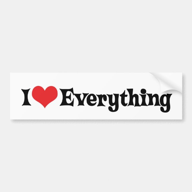 Autocollant De Voiture J'aime tout Sticker pare-chocs (Devant)