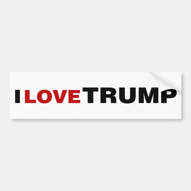 Autocollant De Voiture J'aime Trump (Devant)