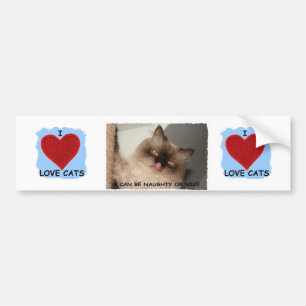 AUTOCOLLANT DE VOITURE J'AIME VRAIMENT DES CHATS