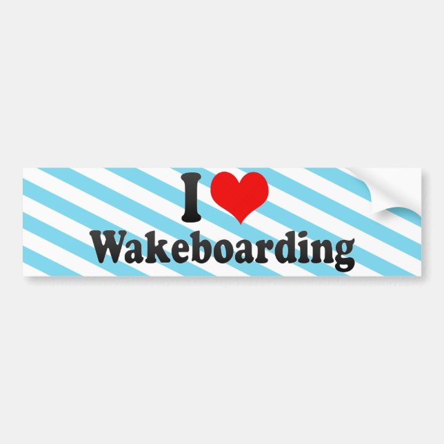 Autocollant De Voiture J'aime Wakeboarding (Devant)