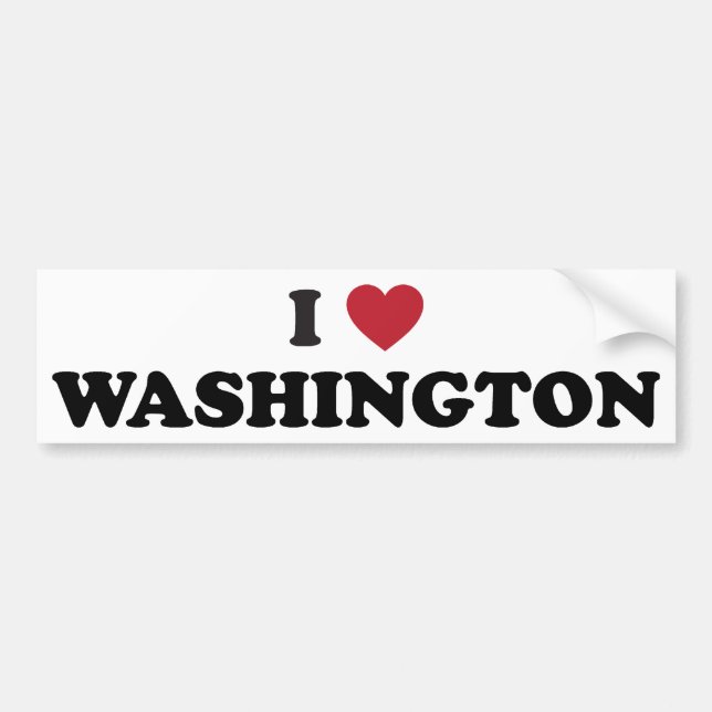 Autocollant De Voiture J'aime Washington (Devant)