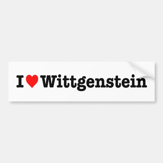 AUTOCOLLANT DE VOITURE "J'AIME WITTGENSTEIN " (Devant)