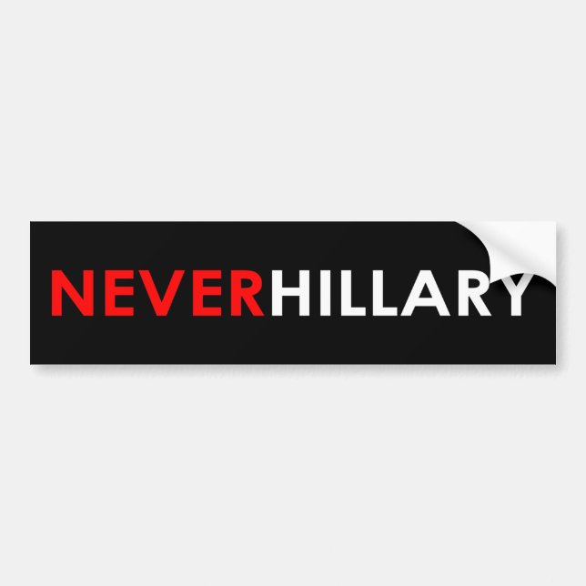 Autocollant De Voiture Jamais adhésif pour pare-chocs de Hillary (noir) (Devant)