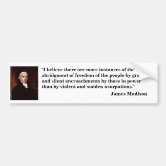 Autocollant De Voiture James_Madison "que je crois qu'il y a… "