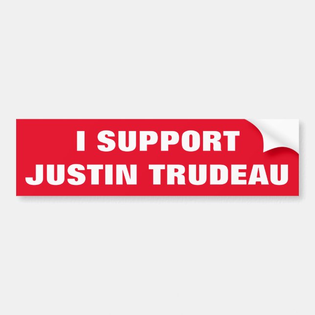Autocollant De Voiture J'appuie Justin Trudeau Supporte le Cool Canada (Devant)