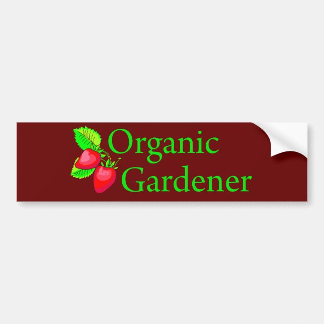 Autocollant De Voiture Jardinier Bio - Fraises (Devant)