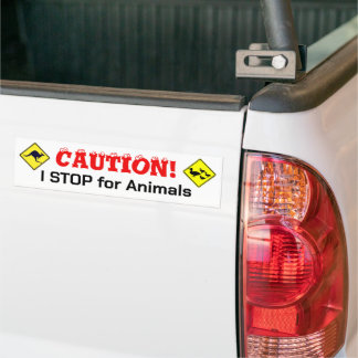 Autocollant De Voiture J'ARRÊTE pour les animaux Sticker pare-chocs