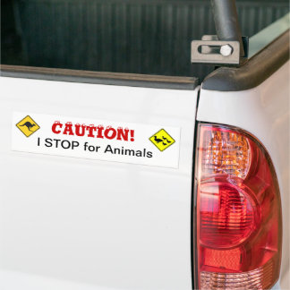 Autocollant De Voiture J'ARRÊTE pour les animaux Sticker pare-chocs