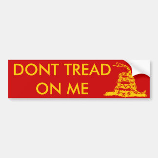 Autocollant De Voiture Jaune Bumper2 de Gadsden_flag 11in sur le rouge