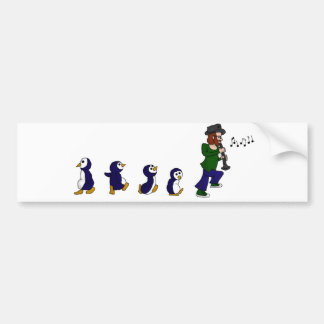 Autocollant De Voiture Jazz d'amour de pingouins