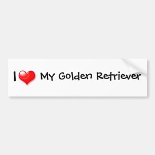 Autocollant De Voiture J'Coeur Mon Golden Retriever