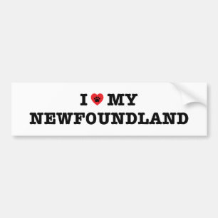 Autocollant De Voiture J'Coeur Mon Sticker À Bumper Terre-Neuve