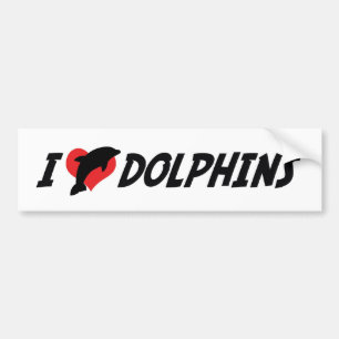 Autocollant De Voiture Je aime dauphins à coeur - Amateur de dauphins