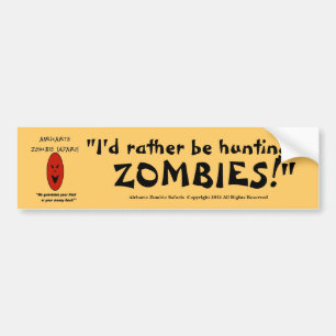 Autocollant De Voiture "Je chasserais plutôt des ZOMBIS !" - AZS