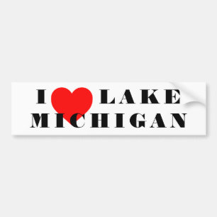 Autocollant De Voiture Je coeur Michigan
