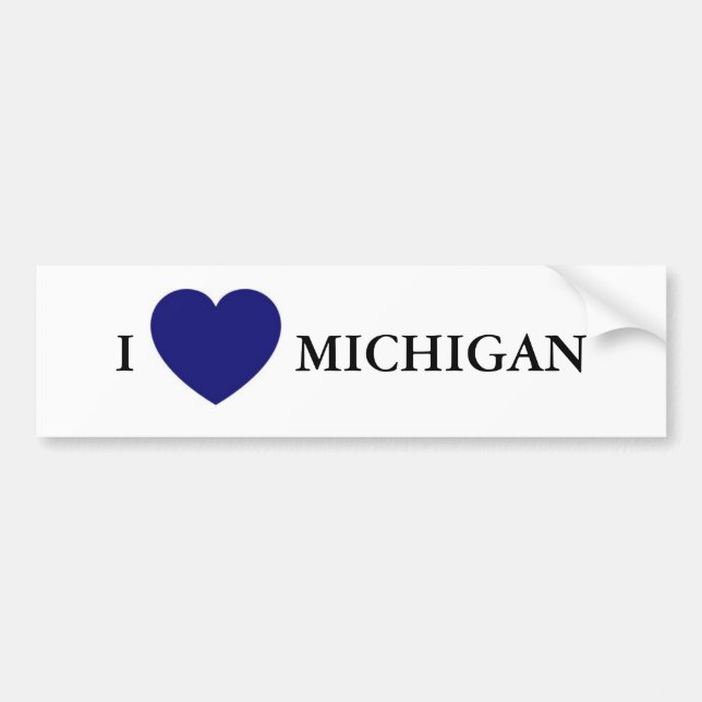 Autocollant De Voiture Je coeur Michigan (Devant)
