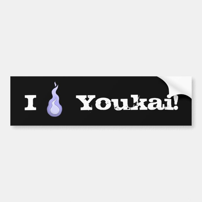 Autocollant De Voiture Je Coeur Youkai ! (Devant)