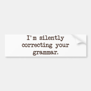 Autocollant De Voiture Je corrige silencieusement votre grammaire