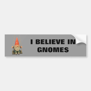 AUTOCOLLANT DE VOITURE JE CROIS AUX GNOMES