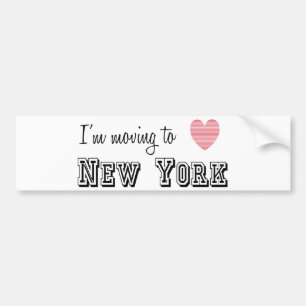 Autocollant De Voiture Je déménage à New York