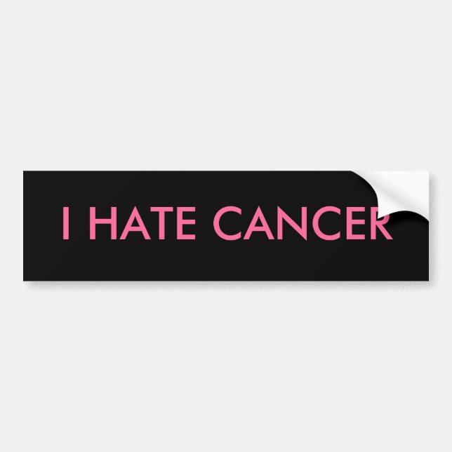 AUTOCOLLANT DE VOITURE JE DÉTESTE LE CANCER (Devant)