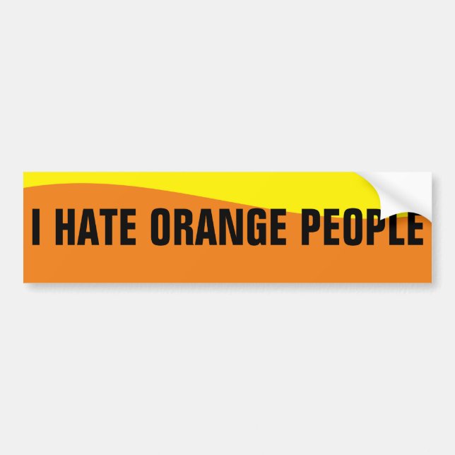AUTOCOLLANT DE VOITURE JE DÉTESTE LES GENS ORANGES (Devant)