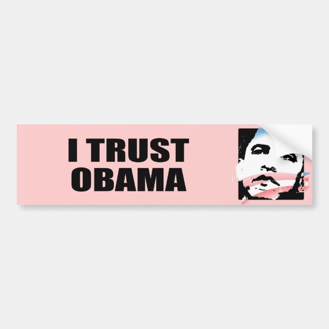 AUTOCOLLANT DE VOITURE JE FAIS CONFIANCE À OBAMA (Devant)