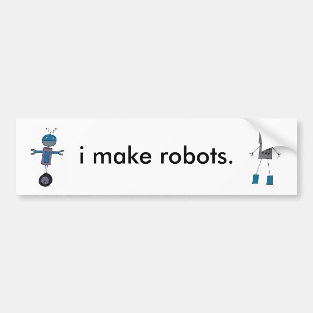 Autocollant De Voiture Je fais des robots (Devant)