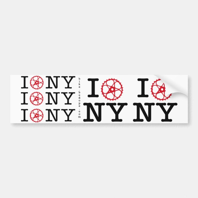 Autocollant De Voiture Je fais du vélo NY (Devant)