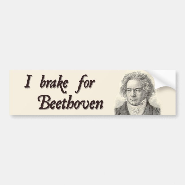 Autocollant De Voiture Je freine pour Beethoven (Devant)