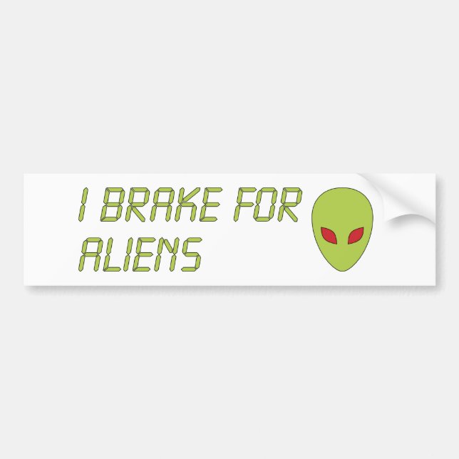 Autocollant De Voiture Je freine pour des aliens (Devant)