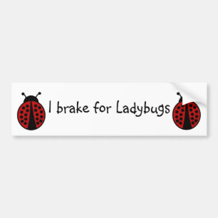 Autocollant De Voiture Je freine pour des coccinelles