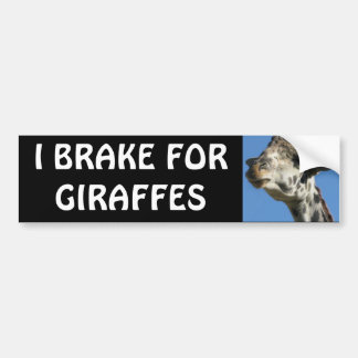 AUTOCOLLANT DE VOITURE JE FREINE POUR DES GIRAFES