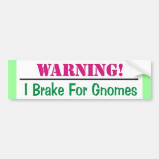 Autocollant De Voiture Je freine pour des gnomes